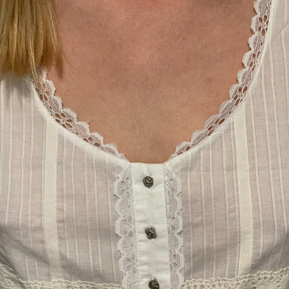 Vintage NVT Romantic Crop Top LaROK With Lace and Open Back. S -M - Picture 3 of 11